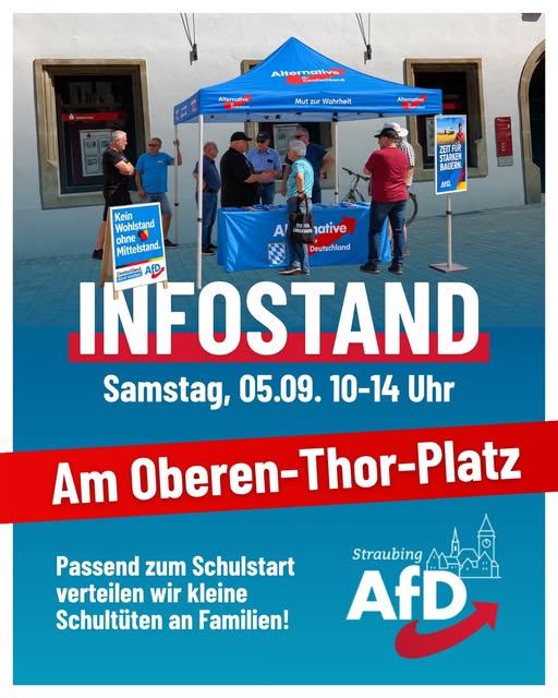 Ankündigung des Infostands am Oberen-Thor-Platz am 5. September 2026